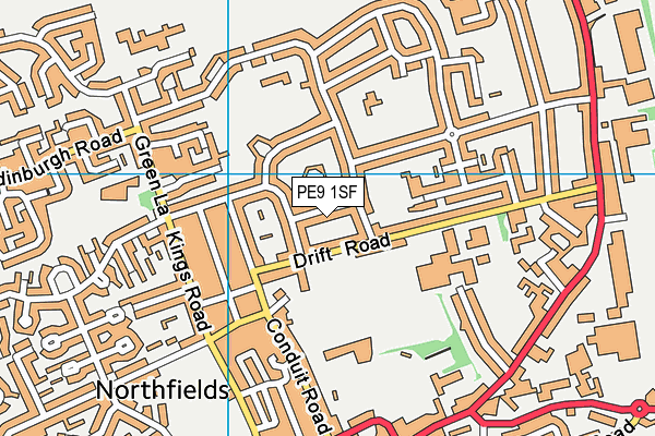 PE9 1SF map - OS VectorMap District (Ordnance Survey)