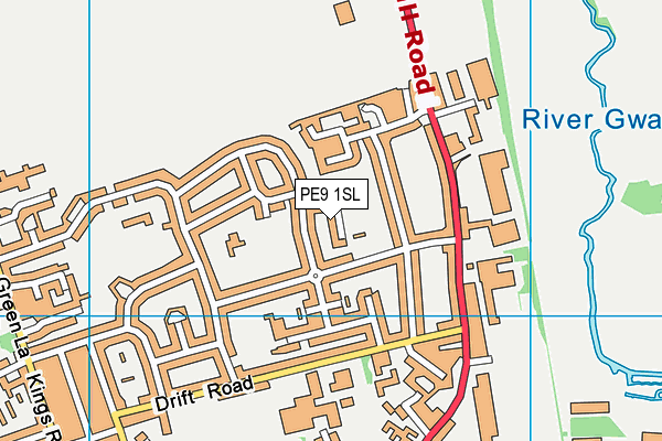 PE9 1SL map - OS VectorMap District (Ordnance Survey)