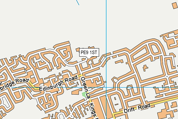 PE9 1ST map - OS VectorMap District (Ordnance Survey)