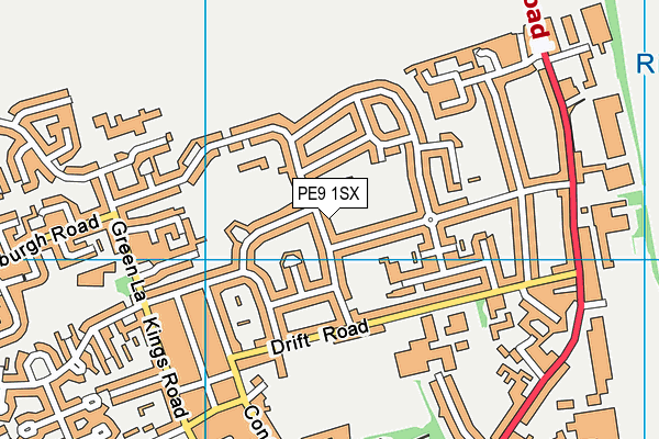 PE9 1SX map - OS VectorMap District (Ordnance Survey)