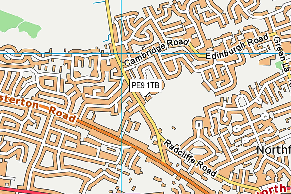 PE9 1TB map - OS VectorMap District (Ordnance Survey)