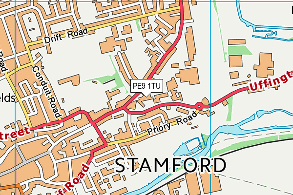 PE9 1TU map - OS VectorMap District (Ordnance Survey)