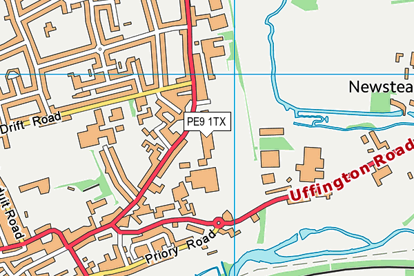 PE9 1TX map - OS VectorMap District (Ordnance Survey)