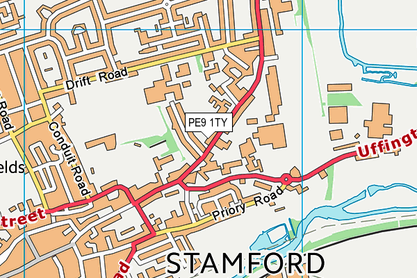 PE9 1TY map - OS VectorMap District (Ordnance Survey)