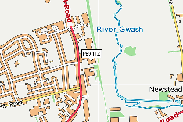 PE9 1TZ map - OS VectorMap District (Ordnance Survey)