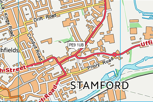 PE9 1UB map - OS VectorMap District (Ordnance Survey)