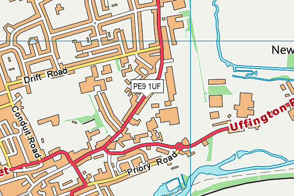 PE9 1UF map - OS VectorMap District (Ordnance Survey)