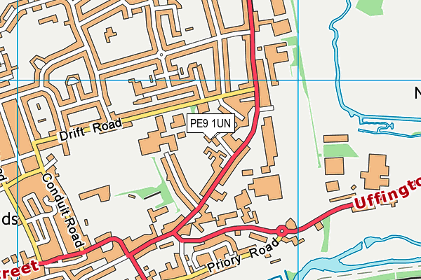 PE9 1UN map - OS VectorMap District (Ordnance Survey)