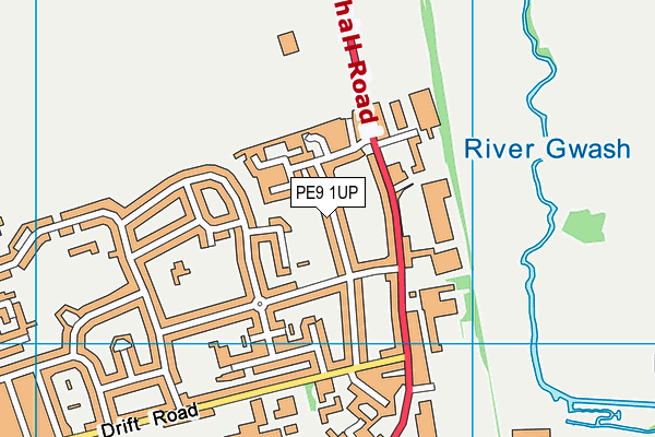 PE9 1UP map - OS VectorMap District (Ordnance Survey)