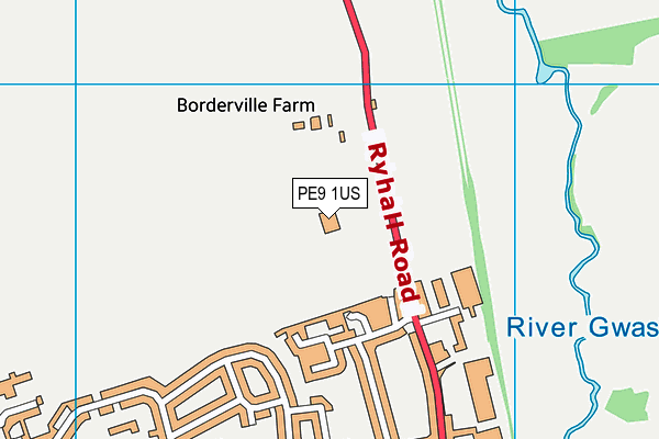Borderville Sports Centre map (PE9 1US) - OS VectorMap District (Ordnance Survey)
