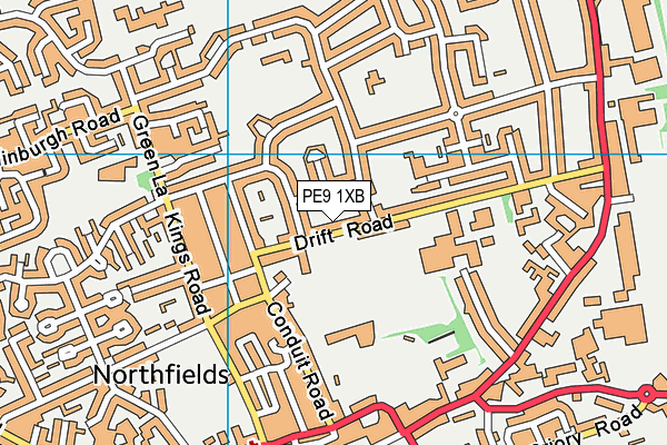 PE9 1XB map - OS VectorMap District (Ordnance Survey)