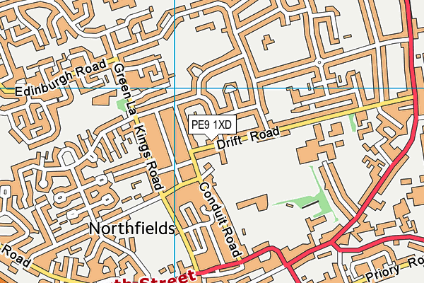 PE9 1XD map - OS VectorMap District (Ordnance Survey)