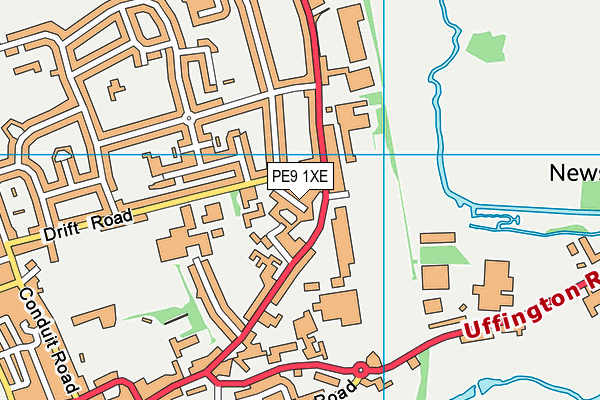 PE9 1XE map - OS VectorMap District (Ordnance Survey)