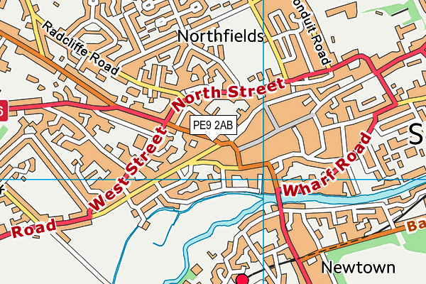 PE9 2AB map - OS VectorMap District (Ordnance Survey)