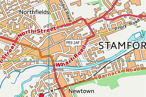 PE9 2AF map - OS VectorMap District (Ordnance Survey)