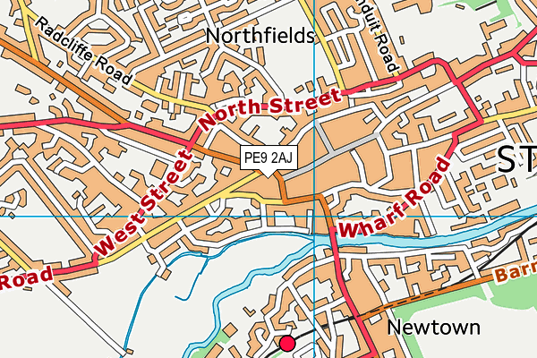 PE9 2AJ map - OS VectorMap District (Ordnance Survey)