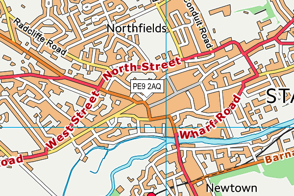 PE9 2AQ map - OS VectorMap District (Ordnance Survey)