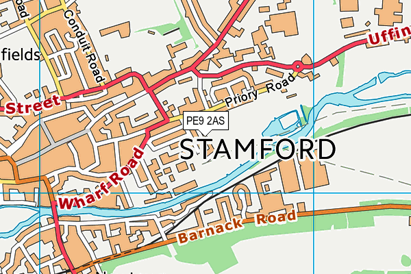 PE9 2AS map - OS VectorMap District (Ordnance Survey)