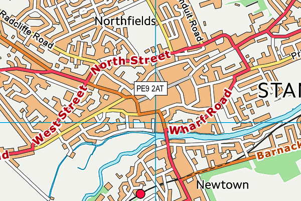 PE9 2AT map - OS VectorMap District (Ordnance Survey)