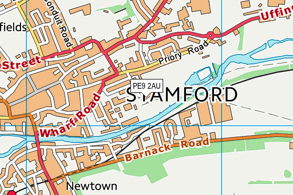 PE9 2AU map - OS VectorMap District (Ordnance Survey)