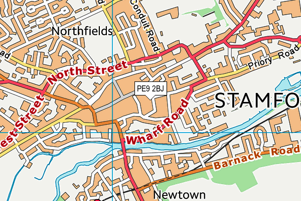 PE9 2BJ map - OS VectorMap District (Ordnance Survey)