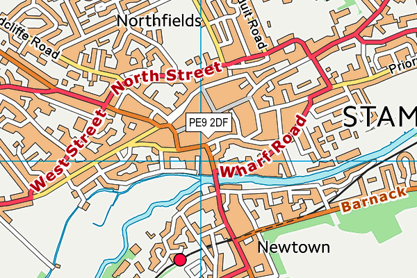 PE9 2DF map - OS VectorMap District (Ordnance Survey)