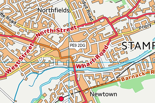 PE9 2DG map - OS VectorMap District (Ordnance Survey)