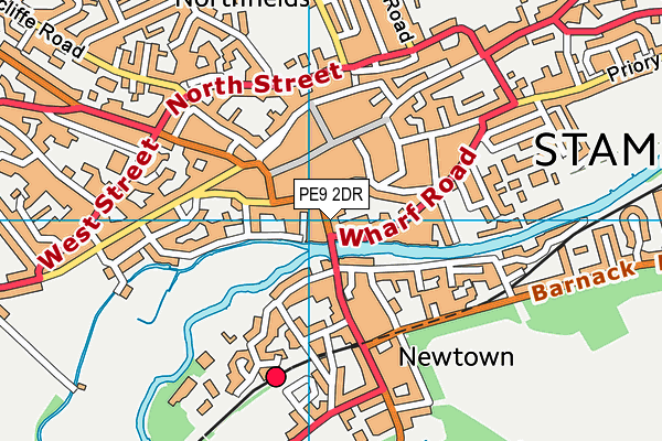 PE9 2DR map - OS VectorMap District (Ordnance Survey)