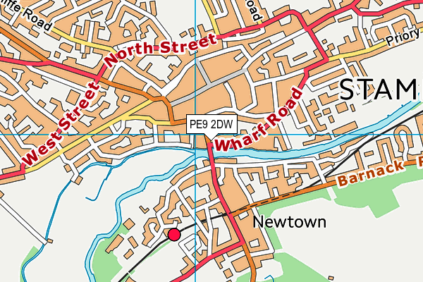 PE9 2DW map - OS VectorMap District (Ordnance Survey)