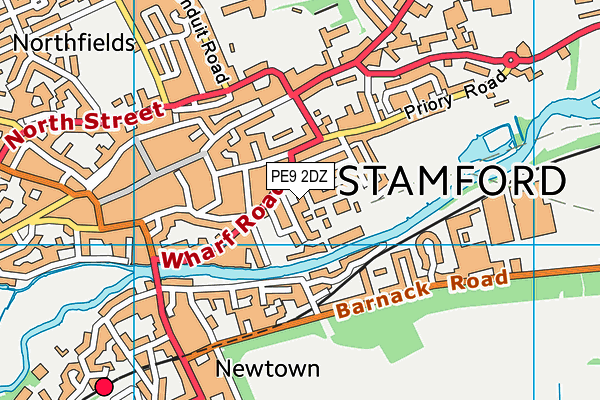 PE9 2DZ map - OS VectorMap District (Ordnance Survey)