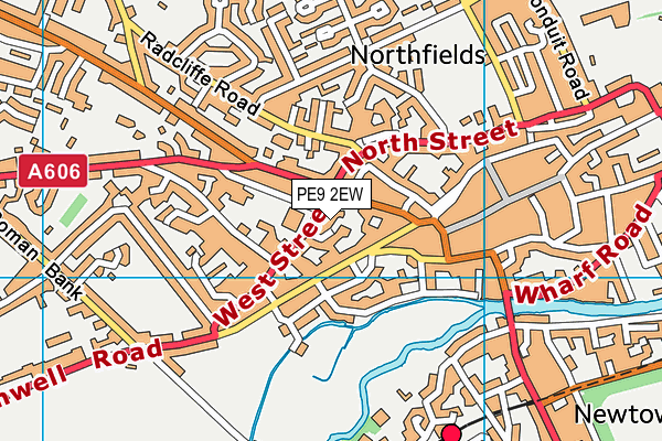 PE9 2EW map - OS VectorMap District (Ordnance Survey)