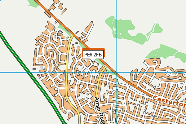 PE9 2FB map - OS VectorMap District (Ordnance Survey)