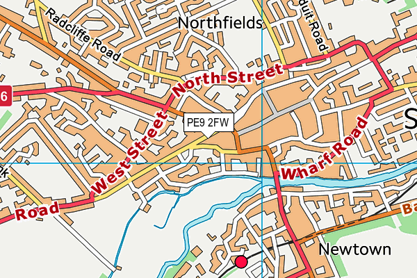 PE9 2FW map - OS VectorMap District (Ordnance Survey)