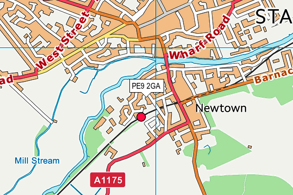 PE9 2GA map - OS VectorMap District (Ordnance Survey)