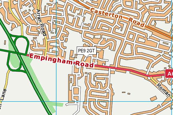 PE9 2GT map - OS VectorMap District (Ordnance Survey)