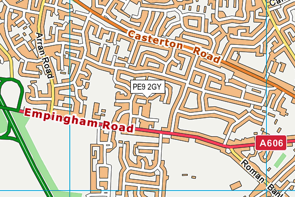 PE9 2GY map - OS VectorMap District (Ordnance Survey)