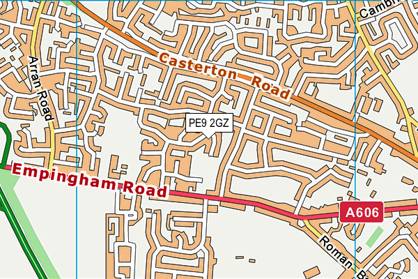 PE9 2GZ map - OS VectorMap District (Ordnance Survey)