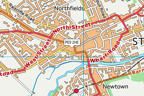 PE9 2HE map - OS VectorMap District (Ordnance Survey)