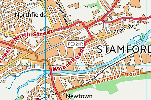 PE9 2HR map - OS VectorMap District (Ordnance Survey)