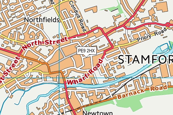 PE9 2HX map - OS VectorMap District (Ordnance Survey)