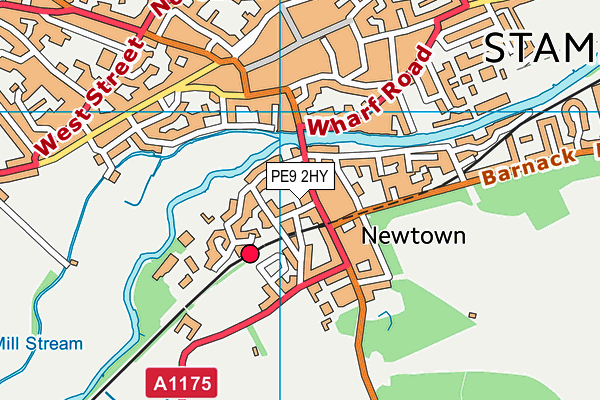 PE9 2HY map - OS VectorMap District (Ordnance Survey)