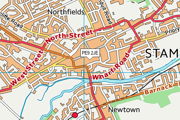 PE9 2JE map - OS VectorMap District (Ordnance Survey)