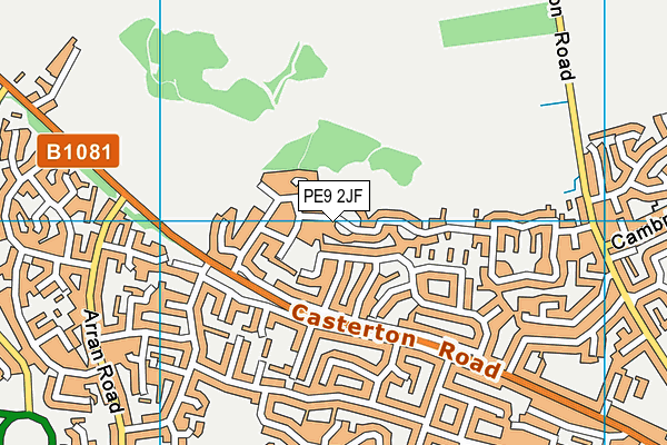 PE9 2JF map - OS VectorMap District (Ordnance Survey)