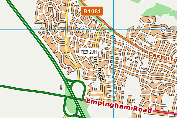 PE9 2JH map - OS VectorMap District (Ordnance Survey)