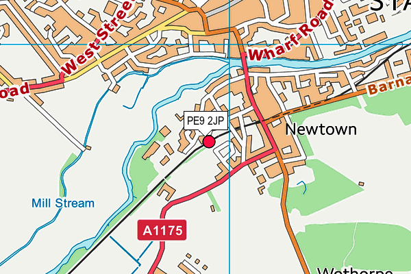 PE9 2JP map - OS VectorMap District (Ordnance Survey)