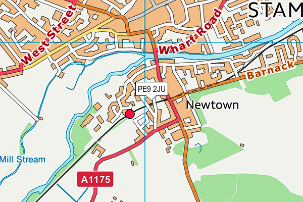 PE9 2JU map - OS VectorMap District (Ordnance Survey)