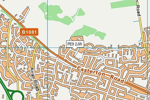 PE9 2JW map - OS VectorMap District (Ordnance Survey)