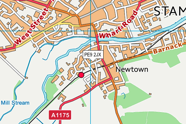 PE9 2JX map - OS VectorMap District (Ordnance Survey)