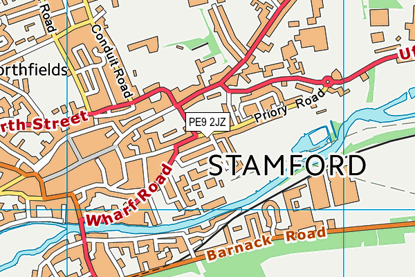 PE9 2JZ map - OS VectorMap District (Ordnance Survey)