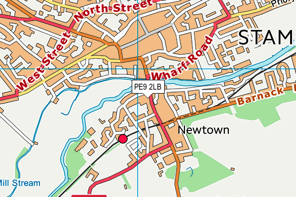 PE9 2LB map - OS VectorMap District (Ordnance Survey)